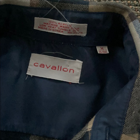 Vintage Tan and Blue Flannel - Picture 3 of 4